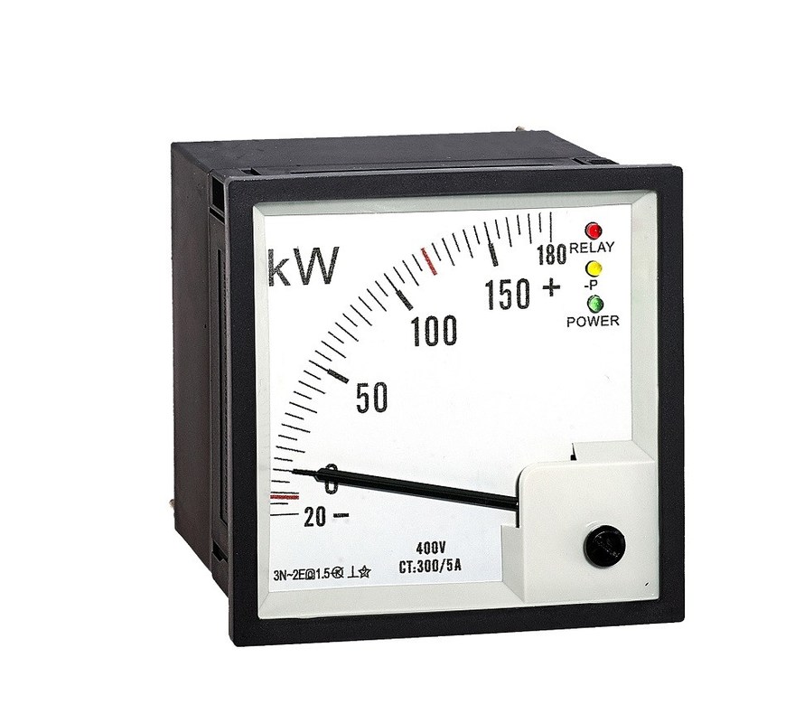 90 Degree Display Analog Power Meter Marine Type With Reverse Power Relay