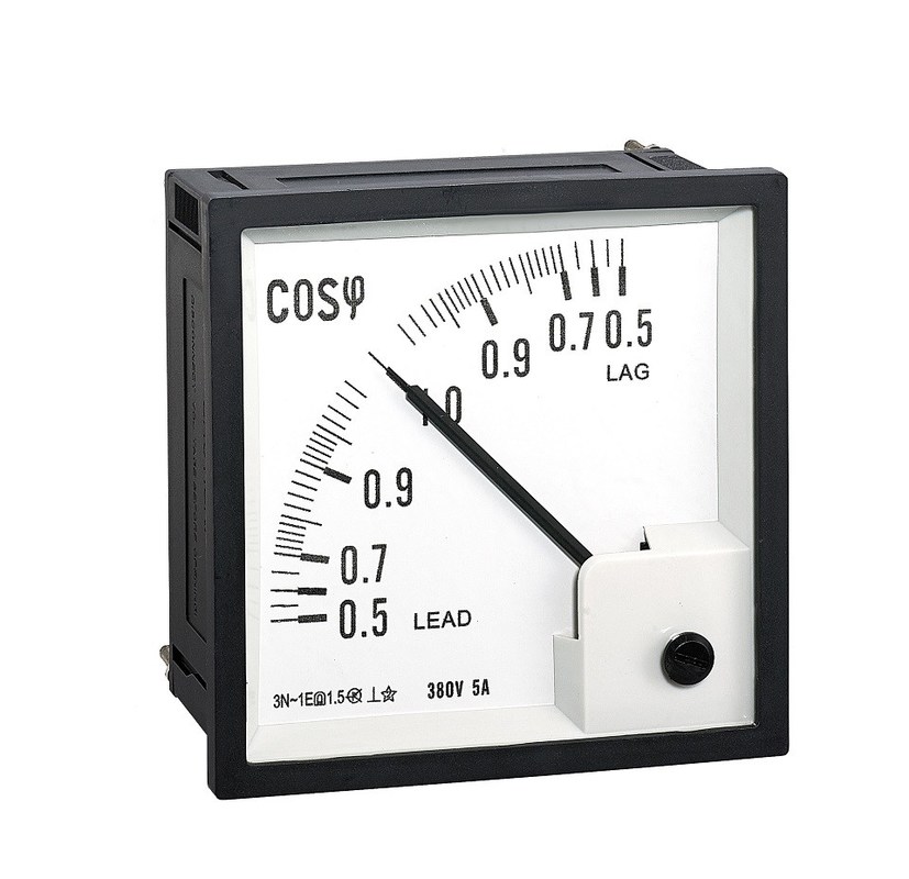 3 Phase Analog Power Factor Meter Black White Color Ce Certificate Ip40